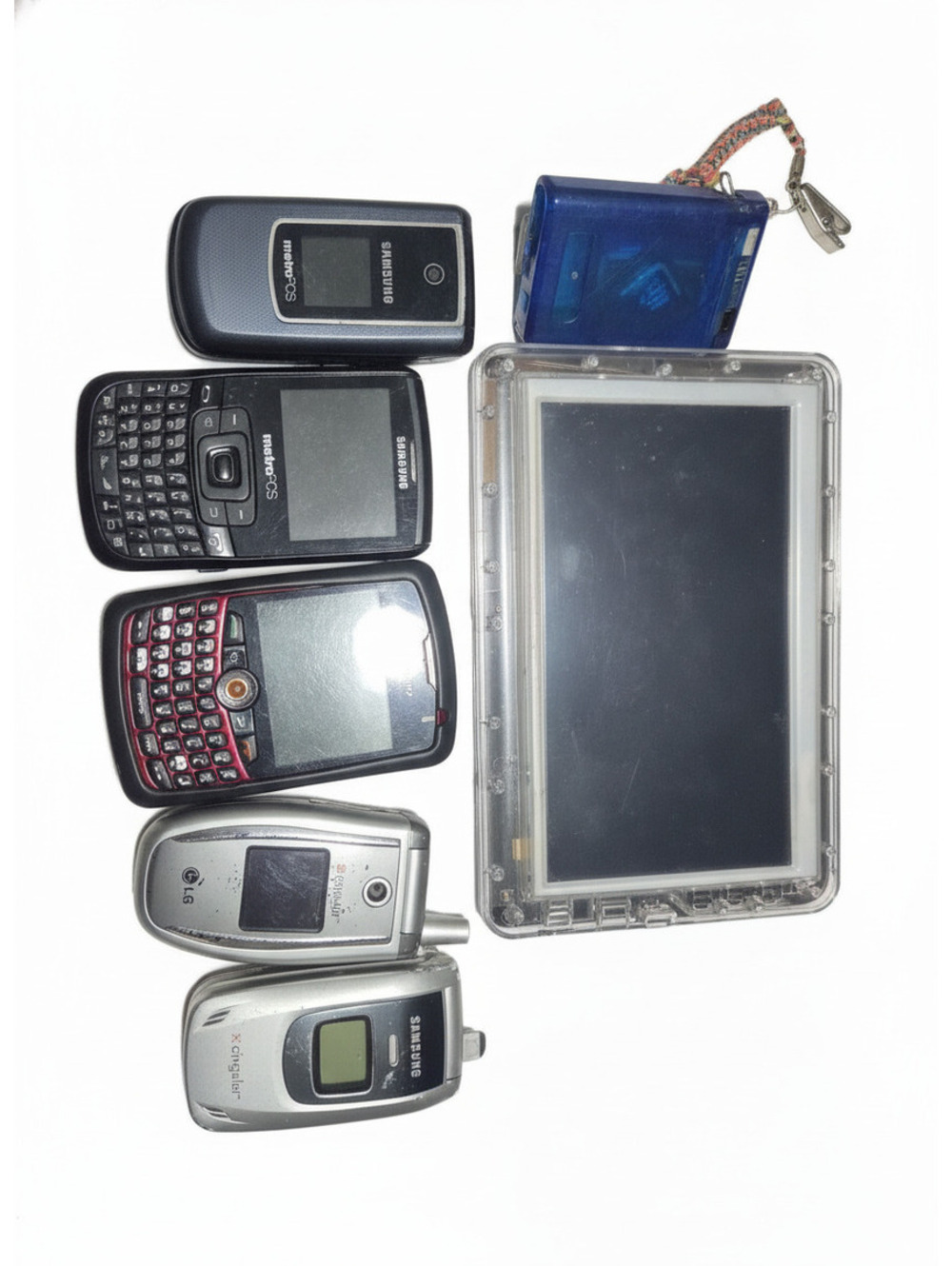 Vintage Cell Phone Lot iPhone 7 BlackBerry Samsung LG MetroPCS Cingular Parts